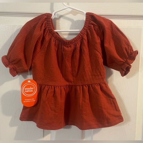 wonder nation Other - 🔴 3/$12Wonder Nation Girls Knit Textured Top! Brick Orange! NWT! Size XS 4/5